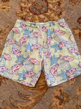 ✨ LIKE NEW ✨ Bermies Fish & Shell Swim Trunks, youth boys size 12